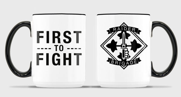15 oz Coffee Mug- All White or White with Black Trim.