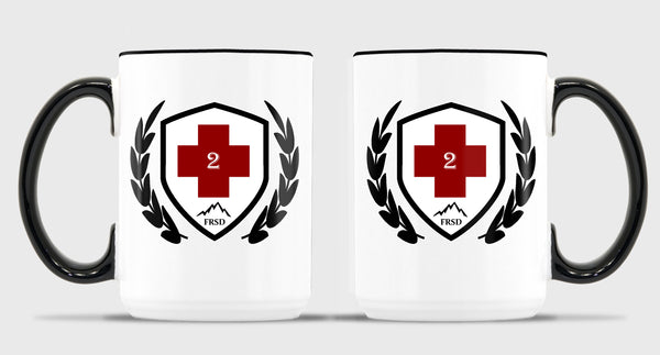 15 oz Coffee Mug- All White or White with Black Trim.