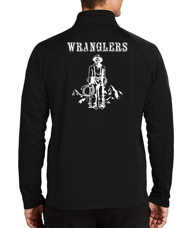 Wranglers 1/4 Zip Pullover Sweatshirt, White Design. This sweatshirt is NOT Approved for PT