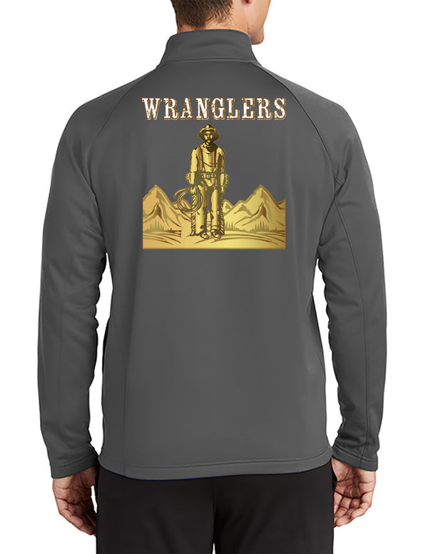Wranglers Grey 1/4 Zip Pullover Sweatshirt, Colors Design. This sweatshirt is NOT Approved for PT