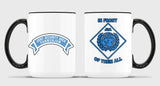 15 oz Coffee Mug- All White or White with Black Trim.