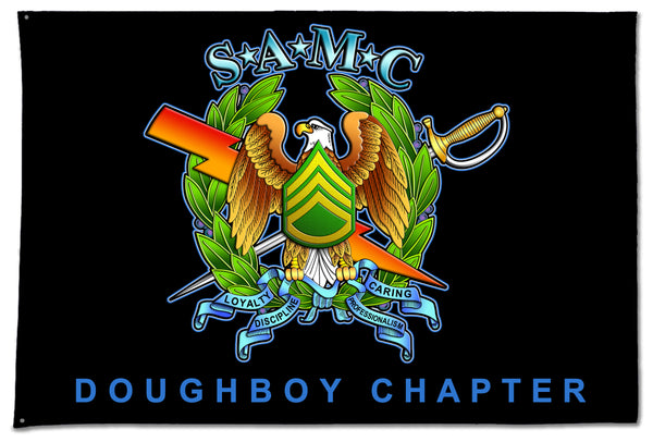 Doughboy SAMC 52 BEB 2-4ID Flag. One Sided with Grommets. Comes in multiple sizes.