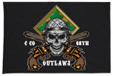 Outlaws Crest Flag. One Sided with Grommets. Comes in multiple sizes.