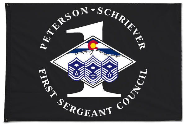 1st Sergeant Council Flag. One Sided with Grommets. Comes in multiple sizes.