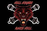 One Sided Hell Hound Flag with Grommets. Comes in multiple sizes.