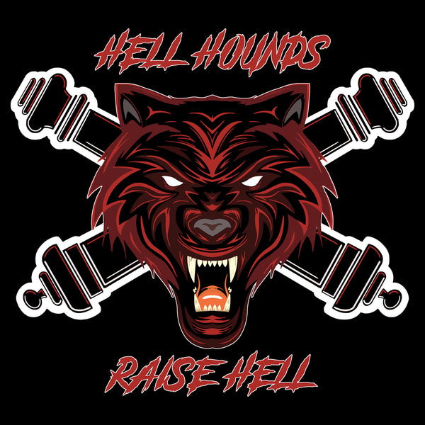 Hell Hounds Stickers 4"W x 4"H, Individual Stickers, comes packaged in a variety of quantities.