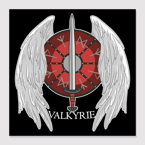 VALKYRIE Stickers 3"W x 4"H, Individual Stickers, comes packaged in a variety of quantities.