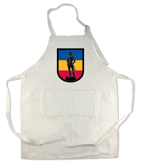 Apron 33" x 25" with large front pocket.