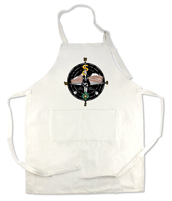 Apron 33" x 25" with large front pocket.