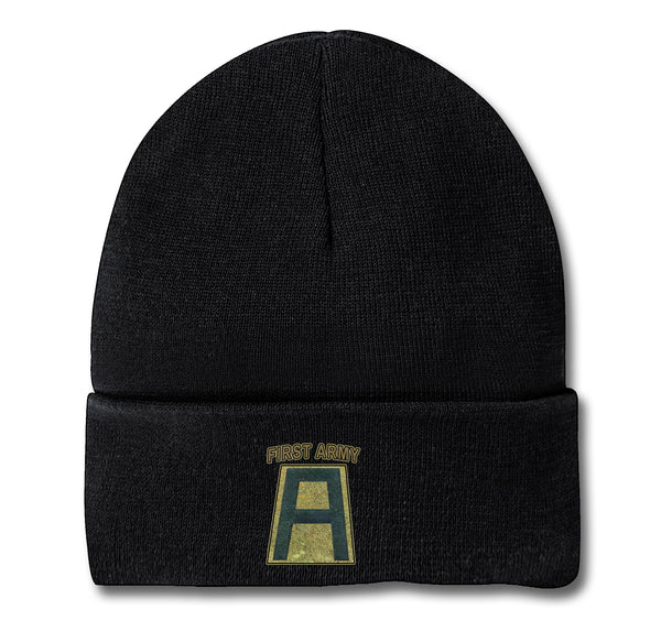 "A" Black Beanie