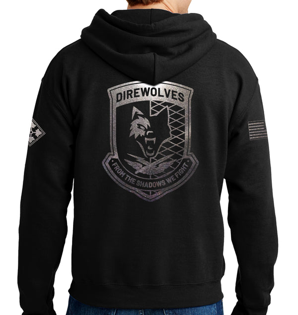 Hoodie Sweatshirt. Black on Black Design. This sweatshirt is NOT approved for PT.