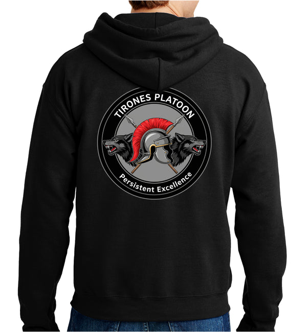 TIRONES PLT Unisex Unit Hoodie Sweatshirt. This sweatshirt is NOT approved for PT.