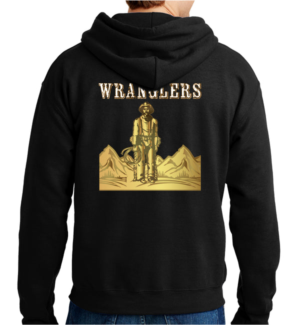 Wranglers Black Unisex Hoodie Sweatshirt. This sweatshirt is NOT approved for PT