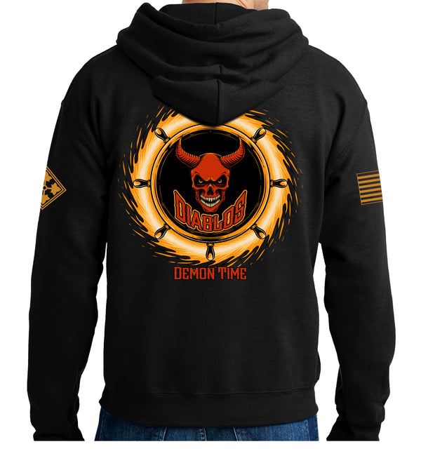 Diablos Black Unisex Hoodie Sweatshirt. This sweatshirt is NOT approved for PT