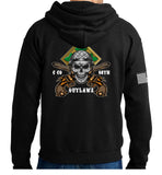 Outlaws Black Unisex Hoodie Sweatshirt. This sweatshirt is NOT approved for PT