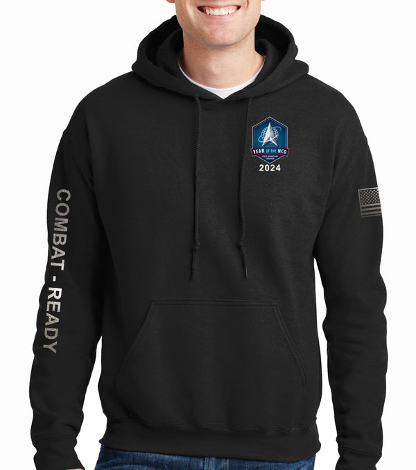 NCO Black on Black Hoodie Sweatshirt. This sweatshirt is NOT approved for PT.