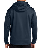 Navy Full Zip Polyester Hoodie Unisex Sweatshirt. Plain Back