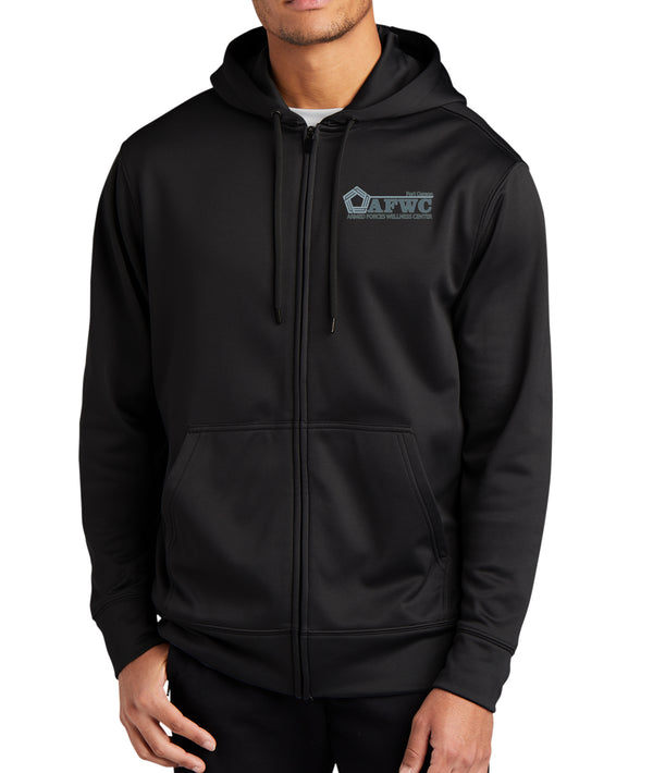 Full Zip Polyester Hoodie Unisex Sweatshirt. Plain Back