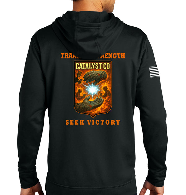 Performance Hoodie Black on Black Sweatshirt. (This material is lighter than the 50-50) This sweatshirt is NOT approved for PT.