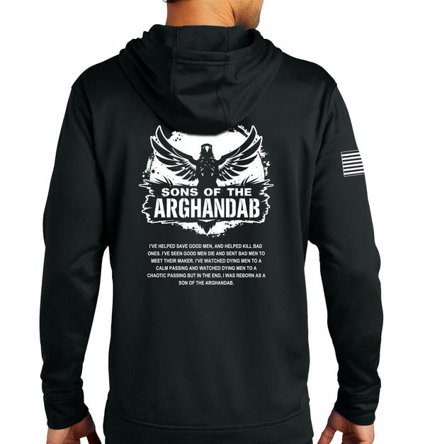Performance Unisex Hoodie Sweatshirt. White Design
