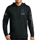 Performance Hoodie Black on Black Sweatshirt, Text Down Sleeve. (This material is lighter than the 50-50) This sweatshirt is NOT approved for PT.