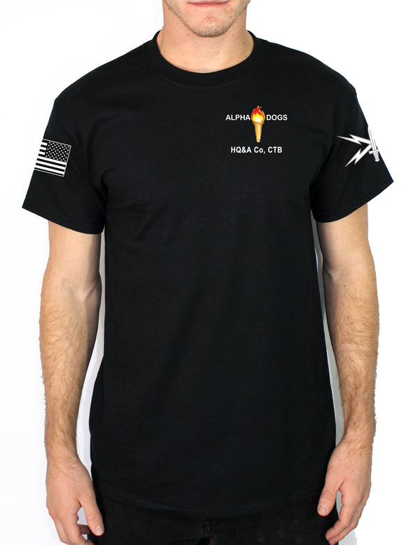 HQ&A Co CTB 50-50 Blend Black Unisex PT Short Sleeve Shirt. Approved for PT