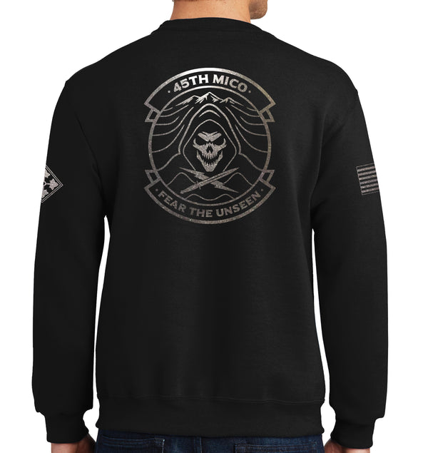 Crewneck Unisex Sweatshirt. Black on Black Design. This shirt IS approved for PT.