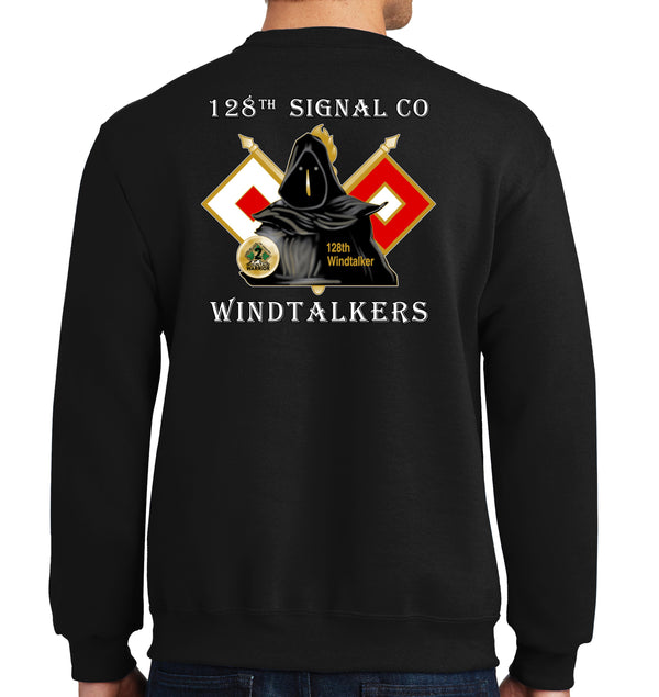 128th Sig Co Crewneck Unisex Sweatshirt. This shirt IS approved for PT.
