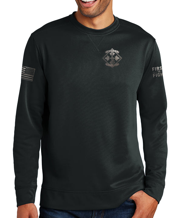 Blk on Blk Polyester Crewneck Unisex Sweatshirt. This shirt IS approved for PT.