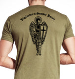 Archangel 6 4th Coyote Tan Unisex Shirt. Black Design. This shirt is NOT approved for PT.