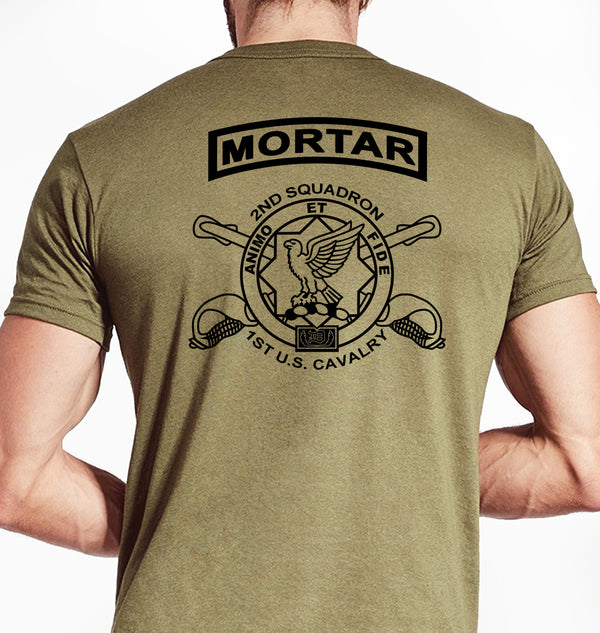 Mortar Coyote Tan Unisex Shirt (Black Design). This shirt is NOT approved for PT