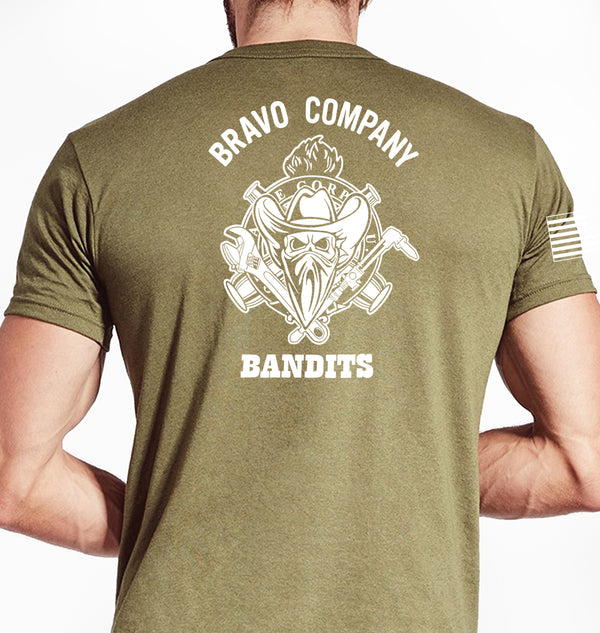 Bandits (White) Coyote Tan Unisex Shirt White Design. This shirt is NOT approved for PT