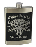 Cobra Strike 8 oz. Stainless Steel Flask with screw on lid.