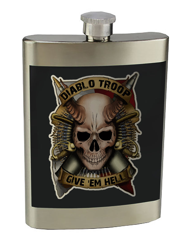 Color 8 oz. Stainless Steel Flask with screw on lid.