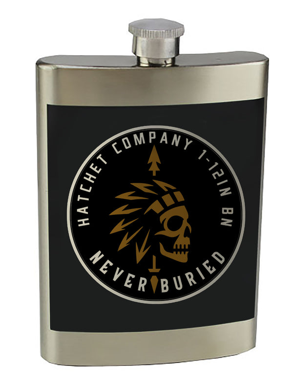 H Co 8 oz. Stainless Steel Flask with screw on lid.