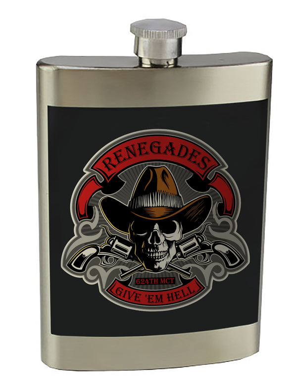 8 oz. Stainless Steel Flask with screw on lid.