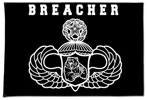 Breacher Flag. Two Sided with Grommets, Perfect for Flying Outside. Comes in multiple sizes, and Colors.