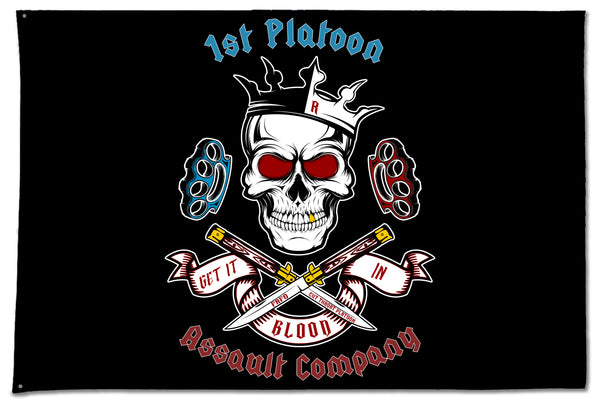 Platoon One Sided Flag with Grommets. Comes in multiple sizes.