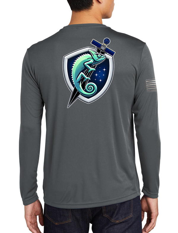 Long Sleeve Grey Performance PT Shirt. This shirt IS approved for PT.