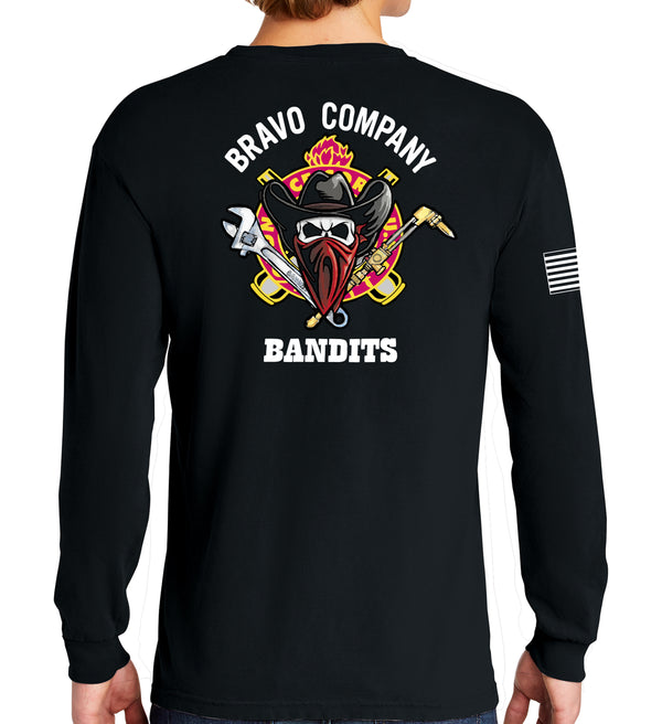 Bandits (Color) Long Sleeve 50-50 Blend Unisex Shirt. This shirt IS approved for PT