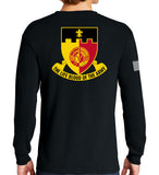 Long Sleeve Black on Black 50-50 Blend Unisex Shirt. This shirt IS approved for PT