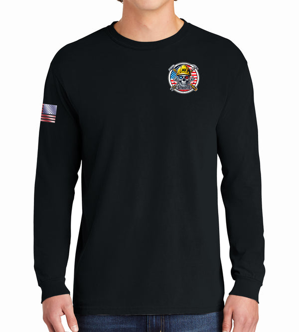 Red Flag Long Sleeve 50-50 Blend Unisex Shirt. This shirt IS approved for PT