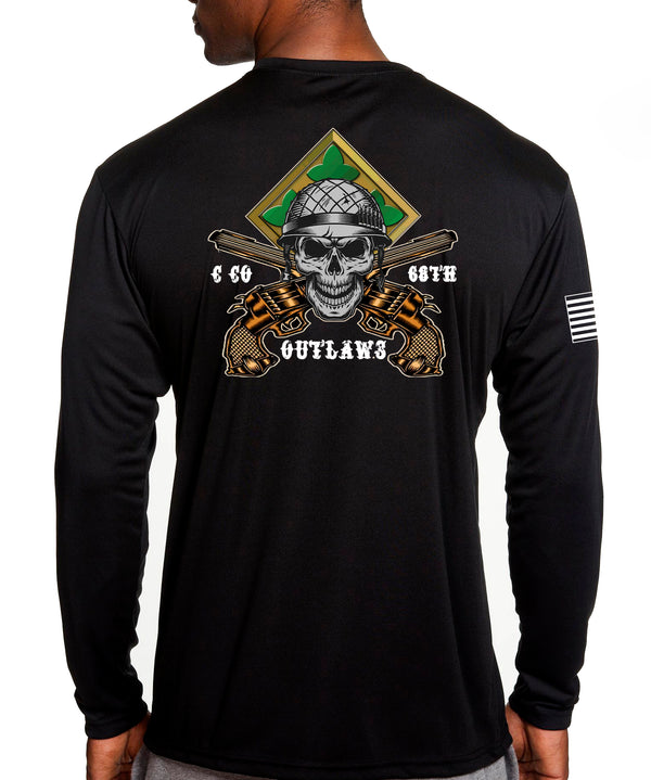 Outlaws Long Sleeve Performance Unisex Shirt. This shirt IS approved for PT