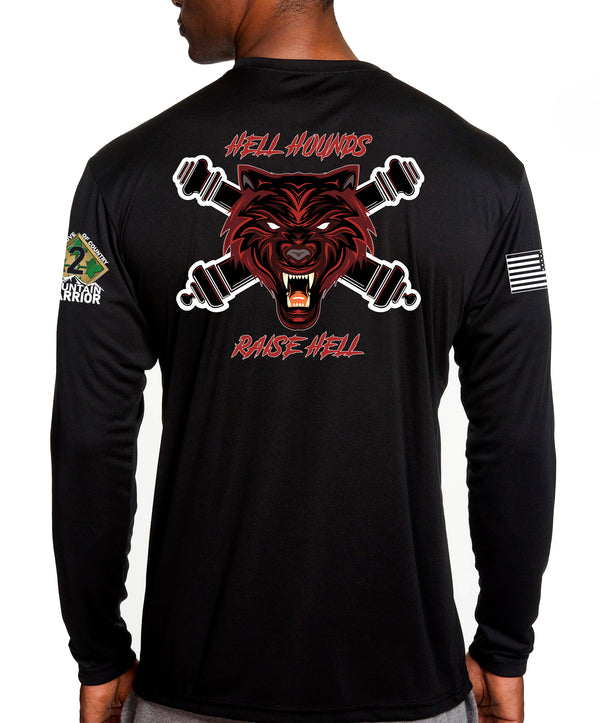 Hell Hounds Long Sleeve Performance PT Shirt. This shirt IS approved for PT.