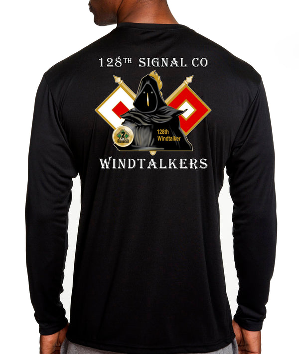 128th Sig Co Long Sleeve Performance PT Shirt. This shirt IS approved for PT.