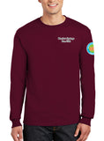 Anniversary Patch Long Sleeve 50-50 Blend Unisex Shirt. This shirt comes in multiple colors.