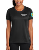 Anniversary Patch Athletic Performance Women's T-Shirt. This shirt comes in multiple colors.