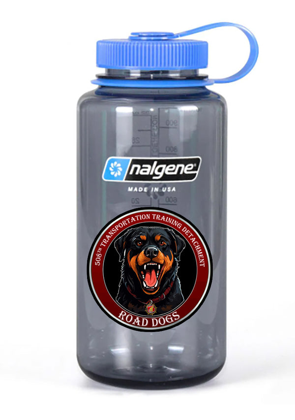 Nalgene Grey Wide Mouth Water Bottle.