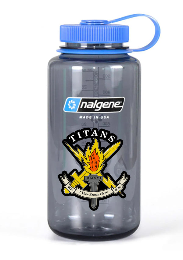 32 oz Nalgene Grey Wide Mouth Water Bottle.