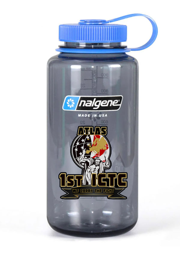 Nalgene Grey Wide Mouth Water Bottle.